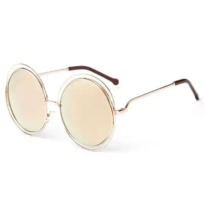 Women Fashion Metal Round Frame Sunglasses