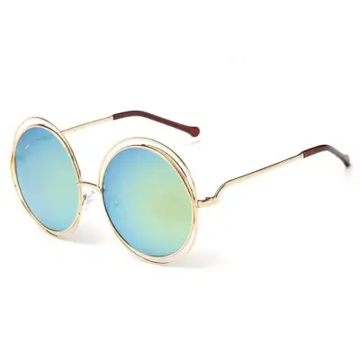 Women Fashion Metal Round Frame Sunglasses