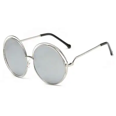 Women Fashion Metal Round Frame Sunglasses