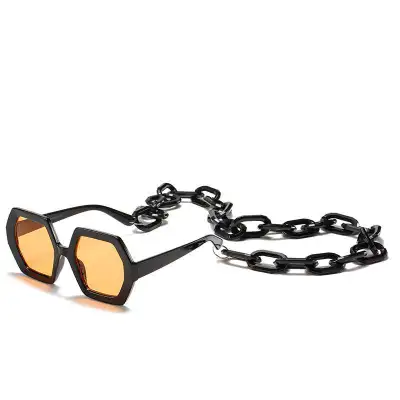 Women Fashion Large Frame Sunglasses With Chain