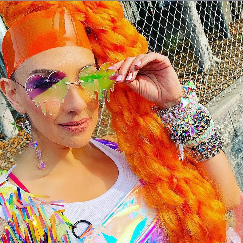 Love Drop Shaped Colorful Frameless Sunglasses