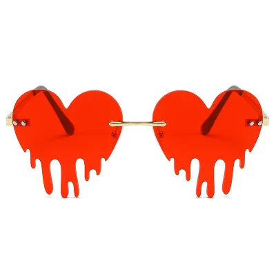 Love Drop Shaped Colorful Frameless Sunglasses