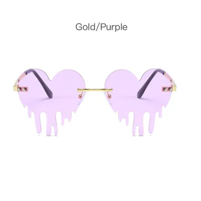 Love Drop Shaped Colorful Frameless Sunglasses