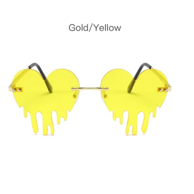 Love Drop Shaped Colorful Frameless Sunglasses