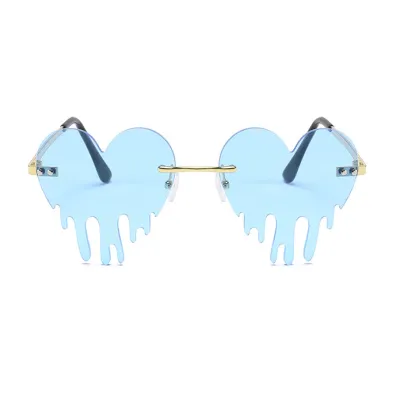 Love Drop Shaped Colorful Frameless Sunglasses