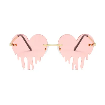 Love Drop Shaped Colorful Frameless Sunglasses