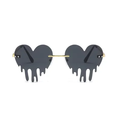 Love Drop Shaped Colorful Frameless Sunglasses