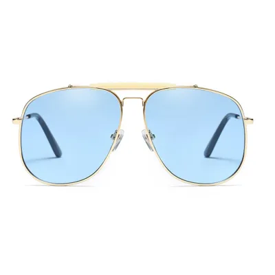 Retro Candy Color Metallic Frame Sunglasses Square PC Lens
