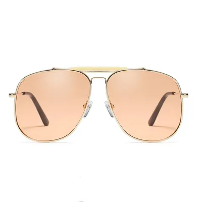 Retro Candy Color Metallic Frame Sunglasses Square PC Lens