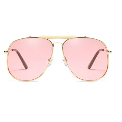 Retro Candy Color Metallic Frame Sunglasses Square PC Lens