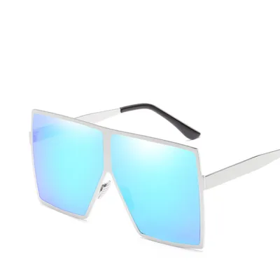 Stylish Unisex Large Metal Frame Square Sunglasses
