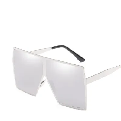 Stylish Unisex Large Metal Frame Square Sunglasses