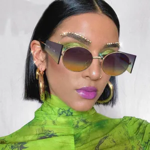 Unisex Punk Style Round Frame Glass Decor Sunglasses