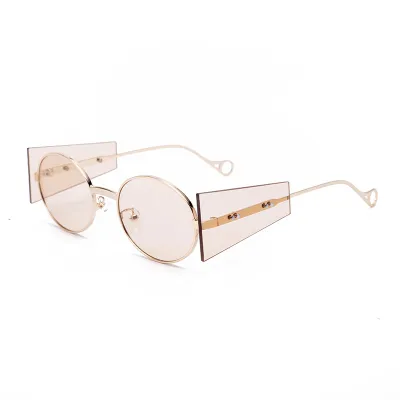 Unisex Punk Style Round Frame Glass Decor Sunglasses