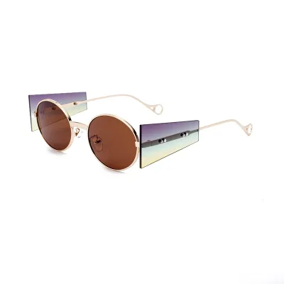 Unisex Punk Style Round Frame Glass Decor Sunglasses