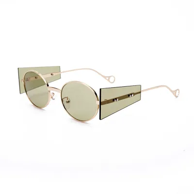 Unisex Punk Style Round Frame Glass Decor Sunglasses