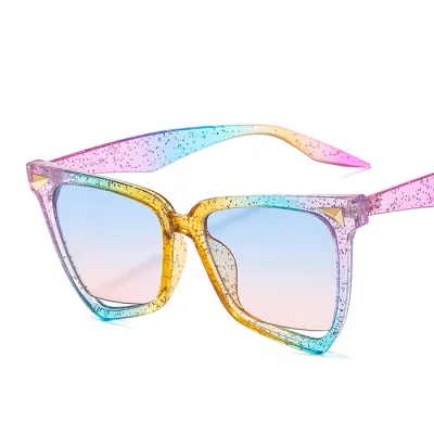 Fashion Gradient Color Large Frame Cat Eye Sunglasses