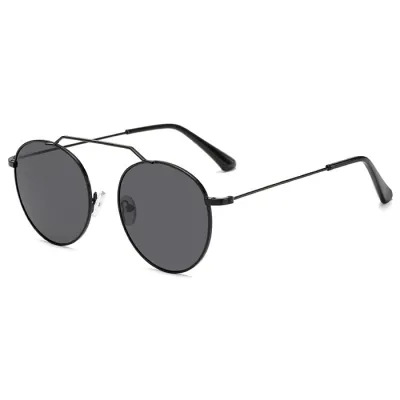 Retro Round Metal Frame TAC Lens Sun-Shading Sunglasses