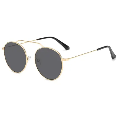 Retro Round Metal Frame TAC Lens Sun-Shading Sunglasses