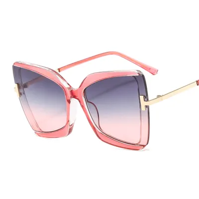 Unisex Fashion Oversized Butterfly Frame Sun-Shading Sunglasses PC Lens