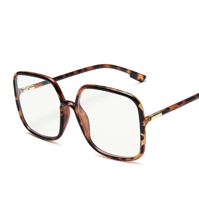 Unisex Vintage Big Square Frame Sun-Shading Sunglasses with PC Metal Rack