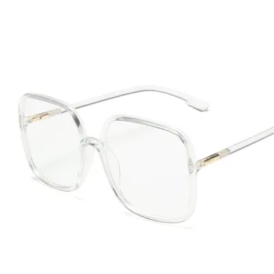 Unisex Vintage Big Square Frame Sun-Shading Sunglasses with PC Metal Rack