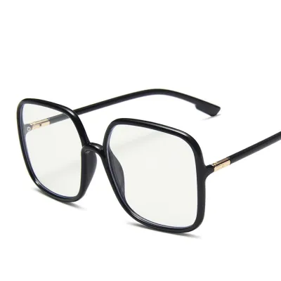 Unisex Vintage Big Square Frame Sun-Shading Sunglasses with PC Metal Rack