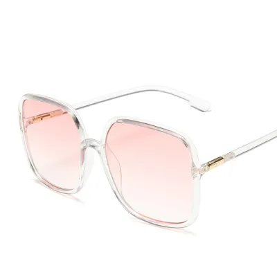 Unisex Vintage Big Square Frame Sun-Shading Sunglasses with PC Metal Rack