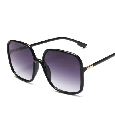 Unisex Vintage Big Square Frame Sun-Shading Sunglasses with PC Metal Rack