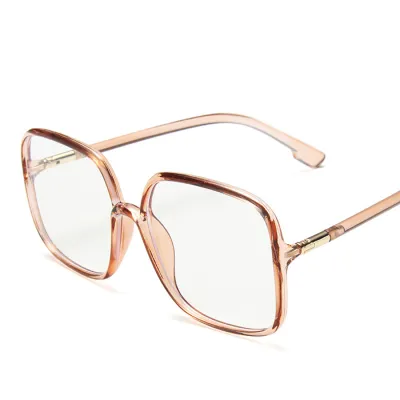 Unisex Vintage Big Square Frame Sun-Shading Sunglasses with PC Metal Rack