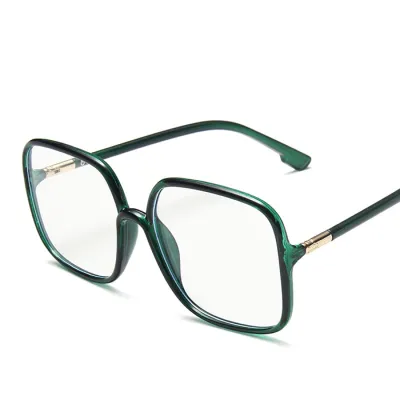 Unisex Vintage Big Square Frame Sun-Shading Sunglasses with PC Metal Rack