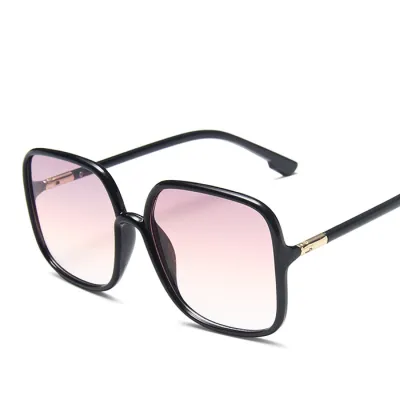 Unisex Vintage Big Square Frame Sun-Shading Sunglasses with PC Metal Rack