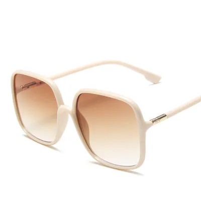 Unisex Vintage Big Square Frame Sun-Shading Sunglasses with PC Metal Rack
