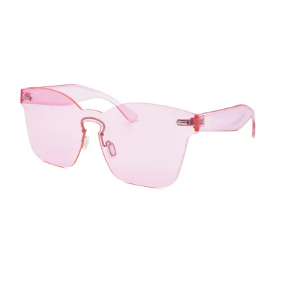 Unique Large Frame Transparent Color PC Sunglasses for Women