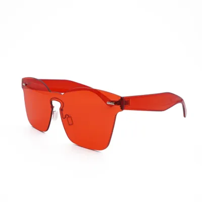 Unique Large Frame Transparent Color PC Sunglasses for Women