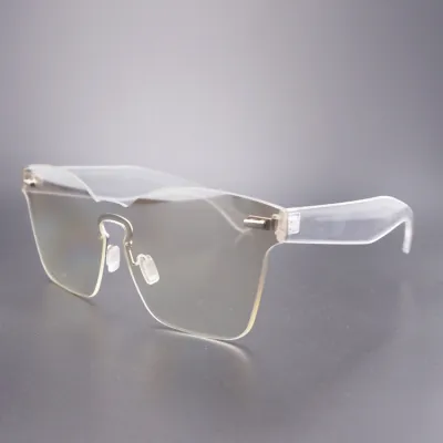 Unique Large Frame Transparent Color PC Sunglasses for Women