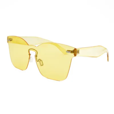 Unique Large Frame Transparent Color PC Sunglasses for Women