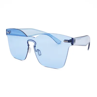 Unique Large Frame Transparent Color PC Sunglasses for Women
