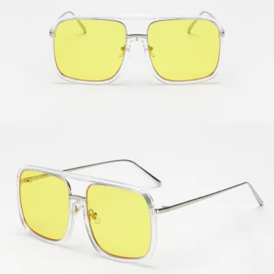 Retro Square Big Frame Flat Sunglasses