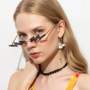 Unisex Punk Style Rimless Metal Sunglasses for Men Women Retro UV400 Protection