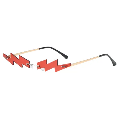 Unisex Punk Style Rimless Metal Sunglasses for Men Women Retro UV400 Protection