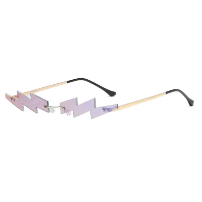 Unisex Punk Style Rimless Metal Sunglasses for Men Women Retro UV400 Protection