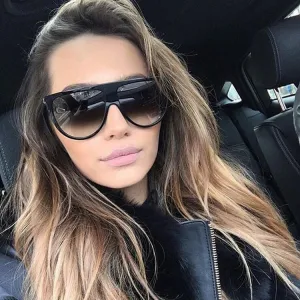 Retro Oversized Gradient Sunglasses with PC Frame