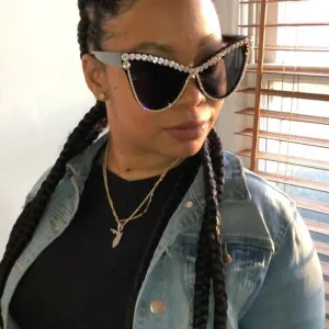 Fashion Rhinestone Cat Eye Sunglasses