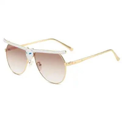Unique Rhinestone Decorative Metal Sunglasses for Adults