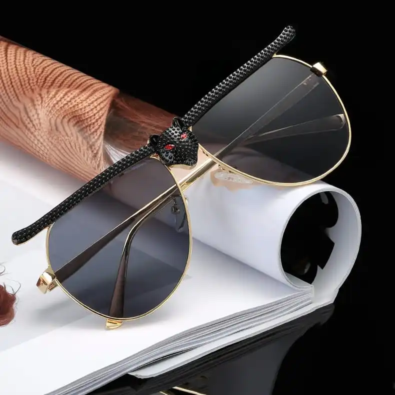 Unique Rhinestone Decorative Metal Sunglasses for Adults