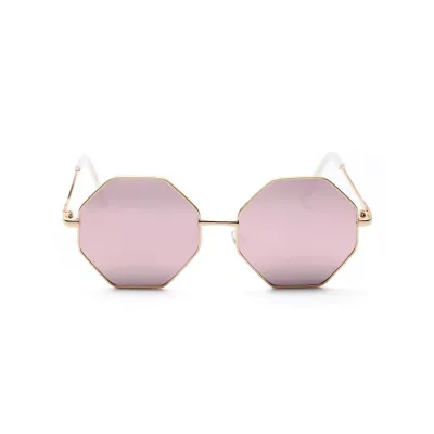 Fashion Geometric Transparent Lens Metal Frame Sunglasses