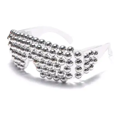 Fashion Color Beads Decoration Trend Sunglasses PC Lens PC Frame