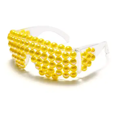 Fashion Color Beads Decoration Trend Sunglasses PC Lens PC Frame