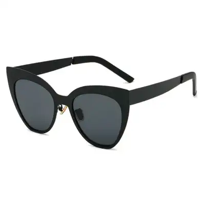 Fashion Cat Eye Contrast Color Frame Metal Sunglasses for Women